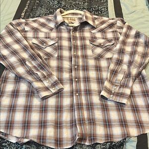 Ely Cattleman Blue and Brown Plaid Shirt